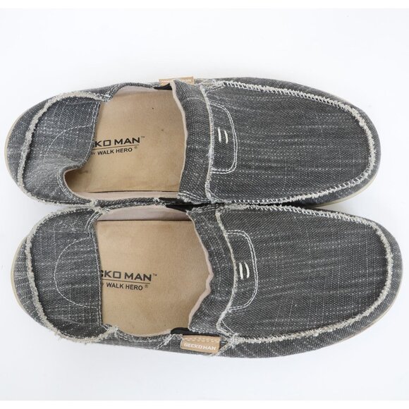 Gecko Man Mens 12 Slip On Canvas Loafers Arch Support Orthopedic Boat Shoes - Picture 3 of 11